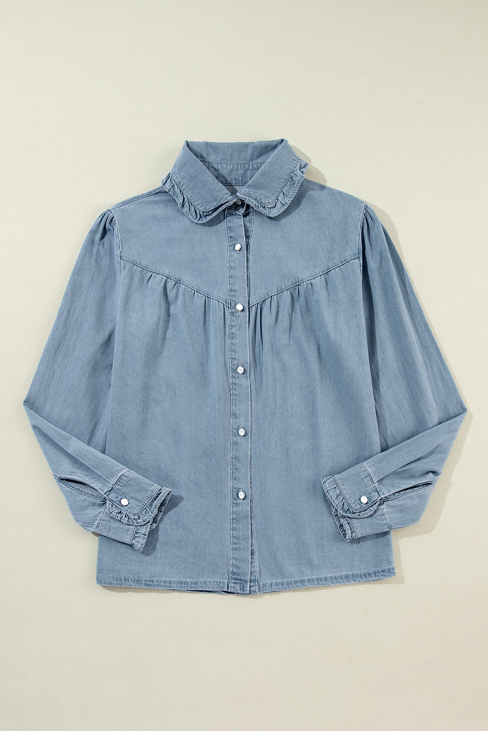 Dusk Blue Turn-down Collar Chambray Shirt